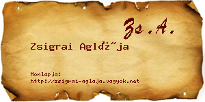 Zsigrai Aglája névjegykártya