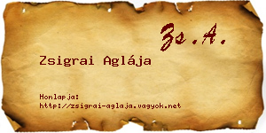Zsigrai Aglája névjegykártya